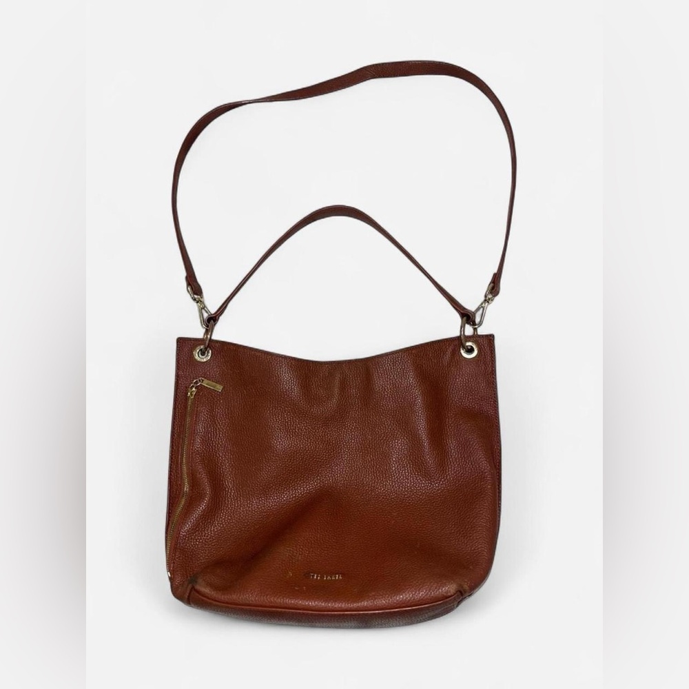 Ted Baker London Pebbled Leather Shoulder Bag – Wine